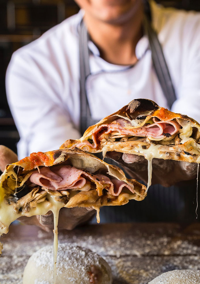 Cheesy calzone sandwich