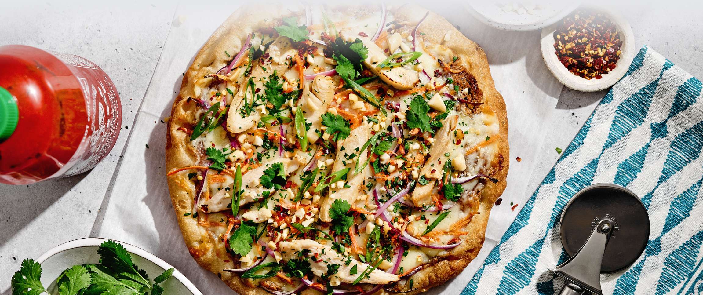 California Style Thai Chicken Pizza