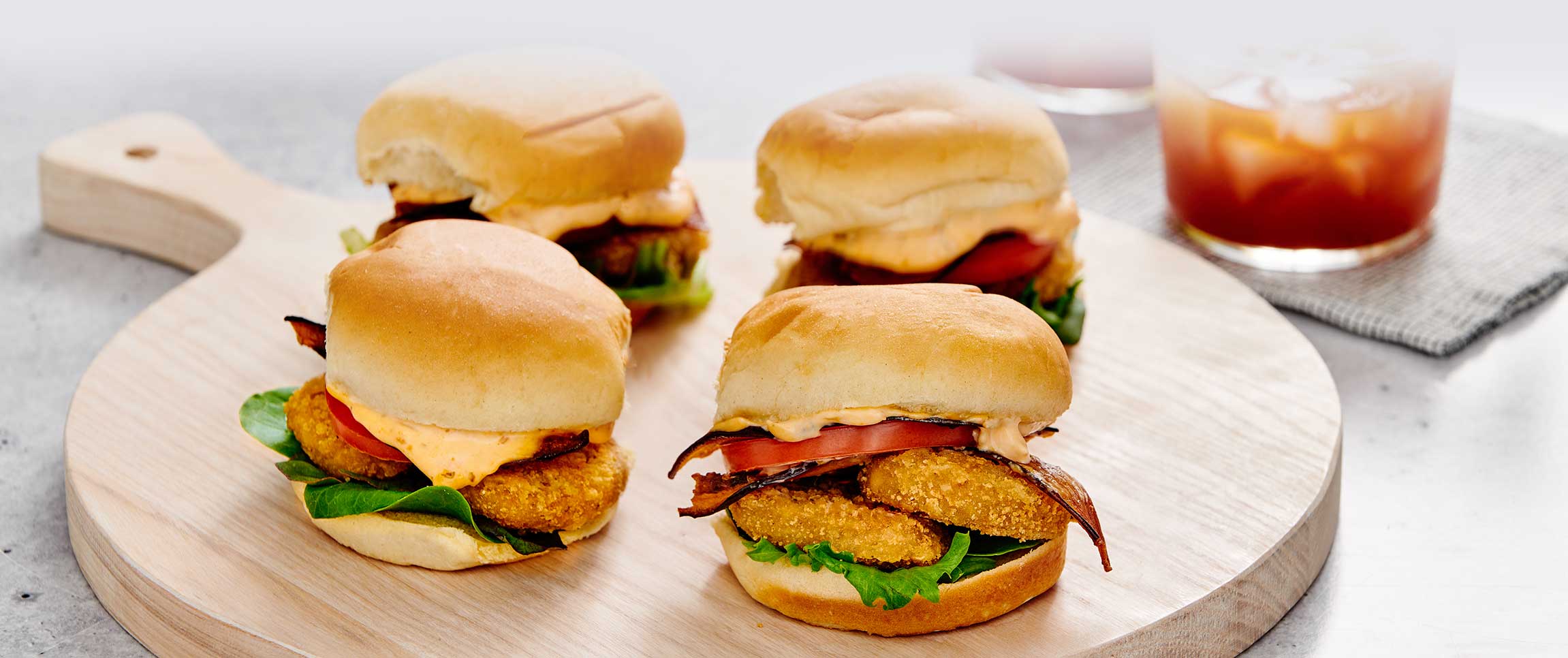 Plant Based Chicken BLT Sliders