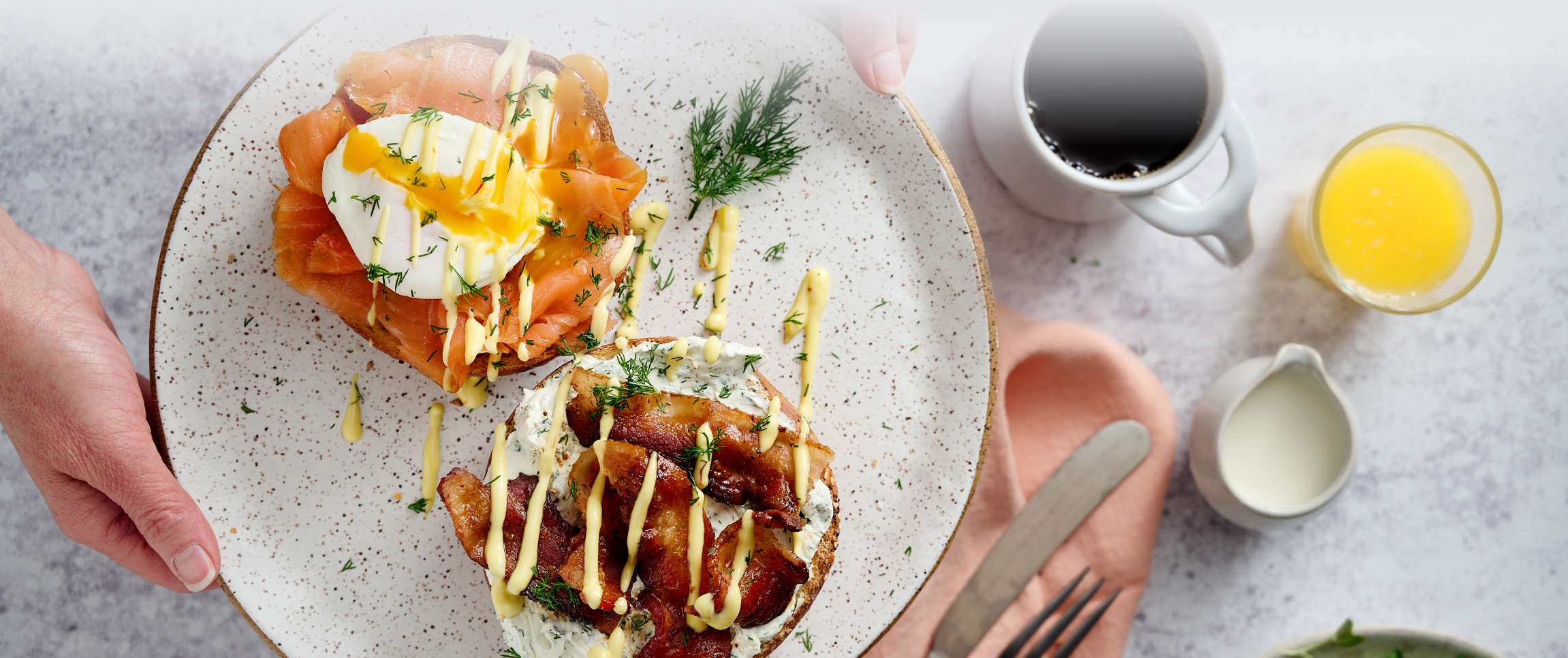 Nature’s Best Dairy® Dill Cream Cheese and Salmon Breakfast Bagel