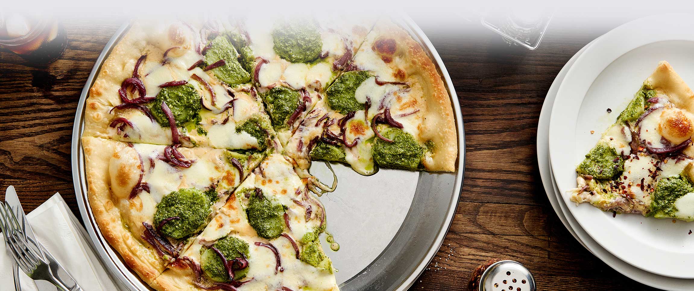 Pesto, Potato & Caramelized Onion Pie