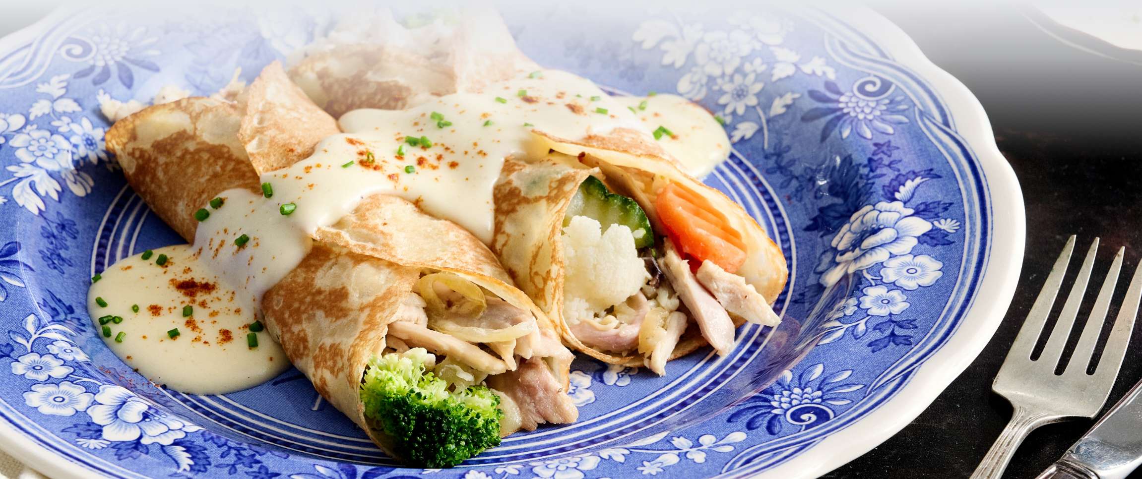 West Creek® Chicken Crepes with Sauce Mornay 