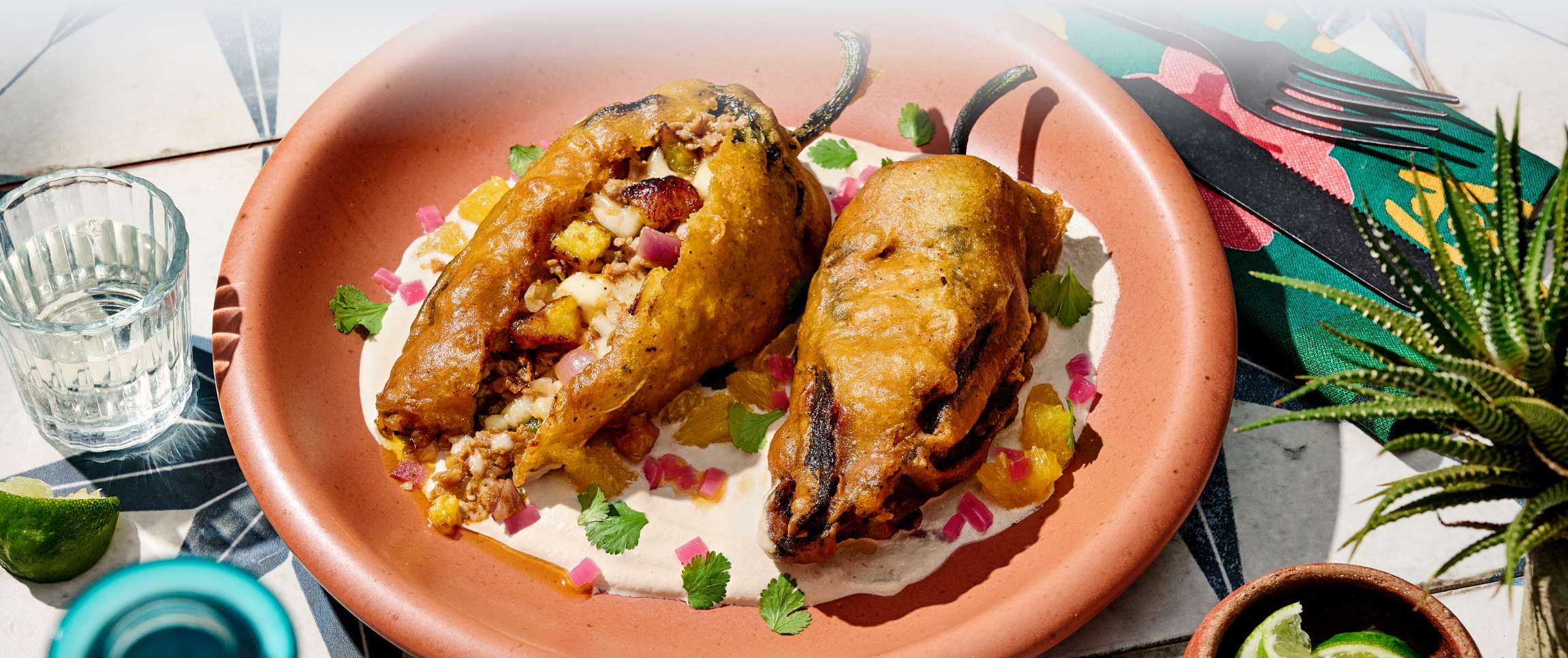 Contigo® Chorizo and Sweet Plantain Chili Relleno