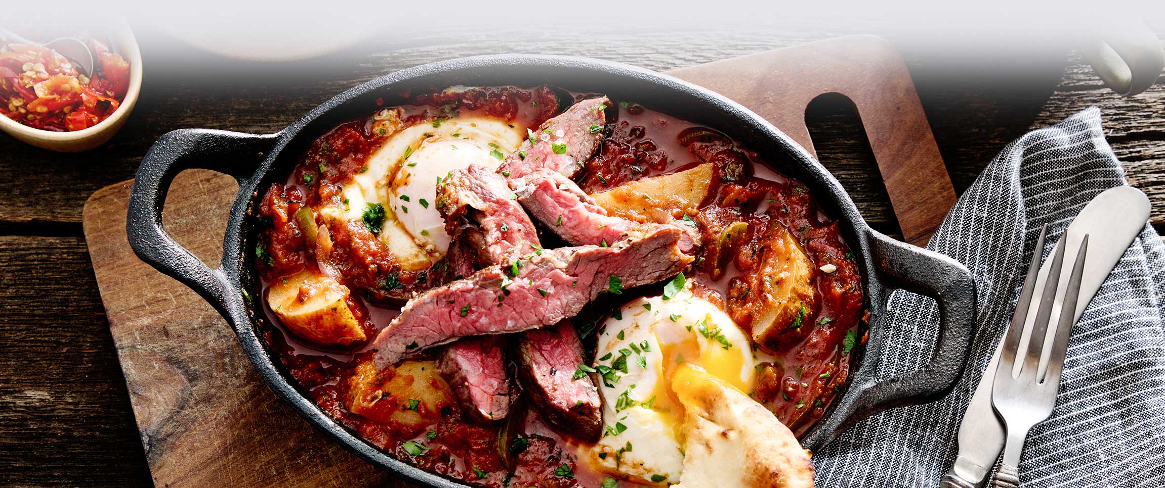 Fire Grilled Skirt Shakshuka