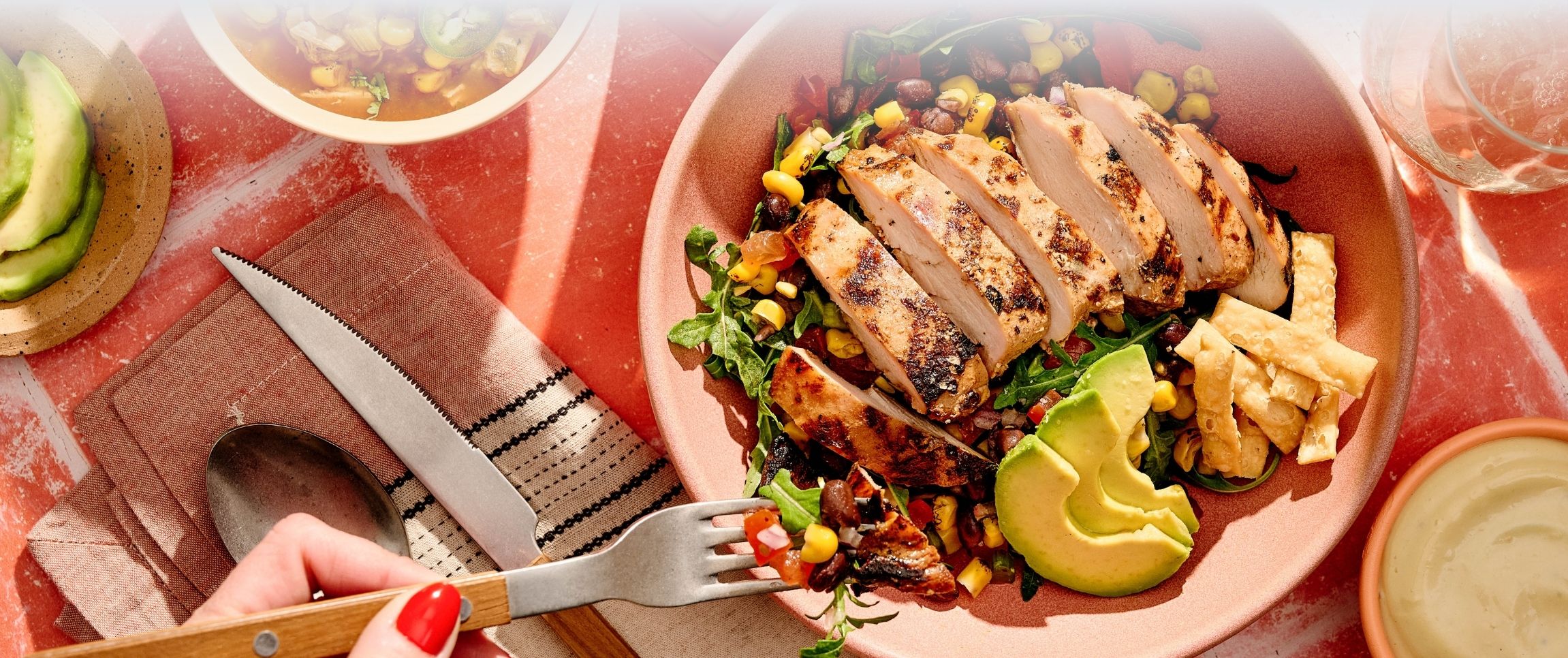 Ranahan Ranch® Southwest Spring Chicken Salad with Delancey Street Chicken Tortilla Soup