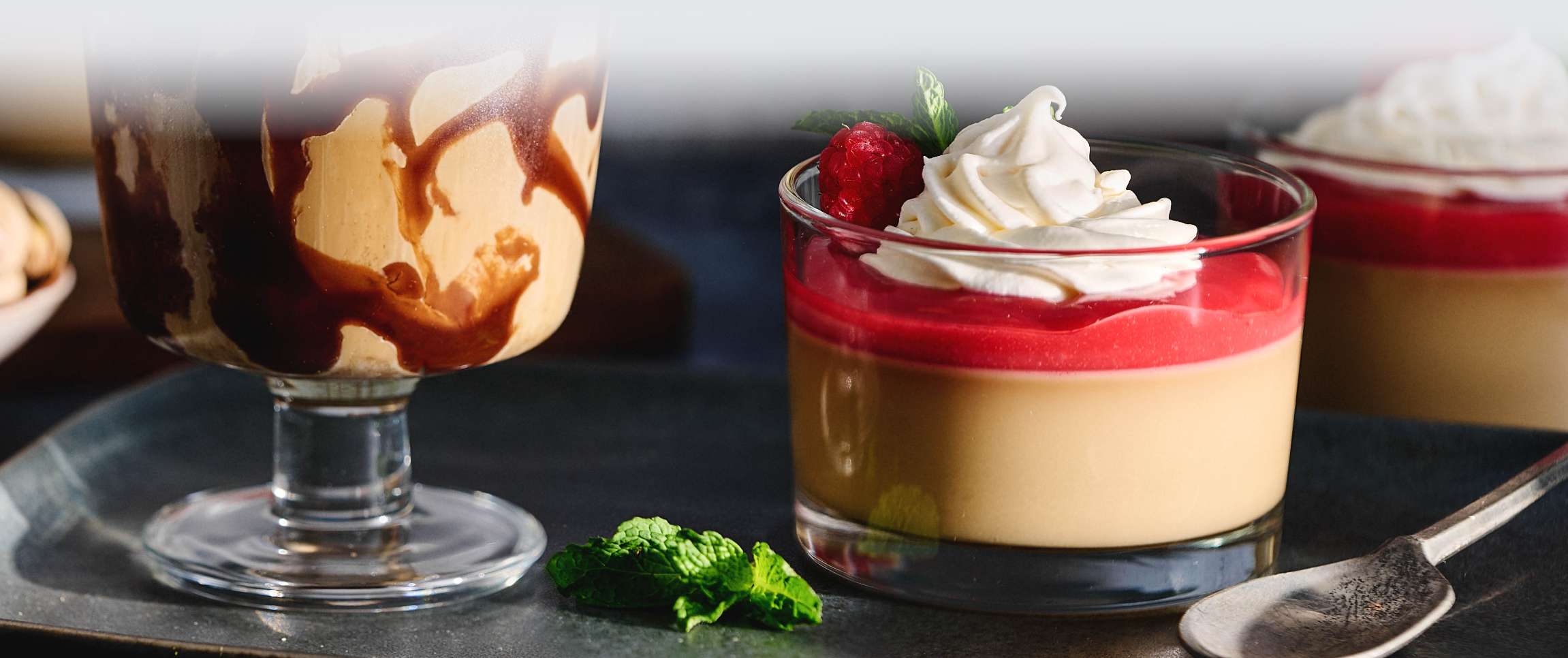 Coda® Coffee Panna Cotta with Raspberry Coulis
