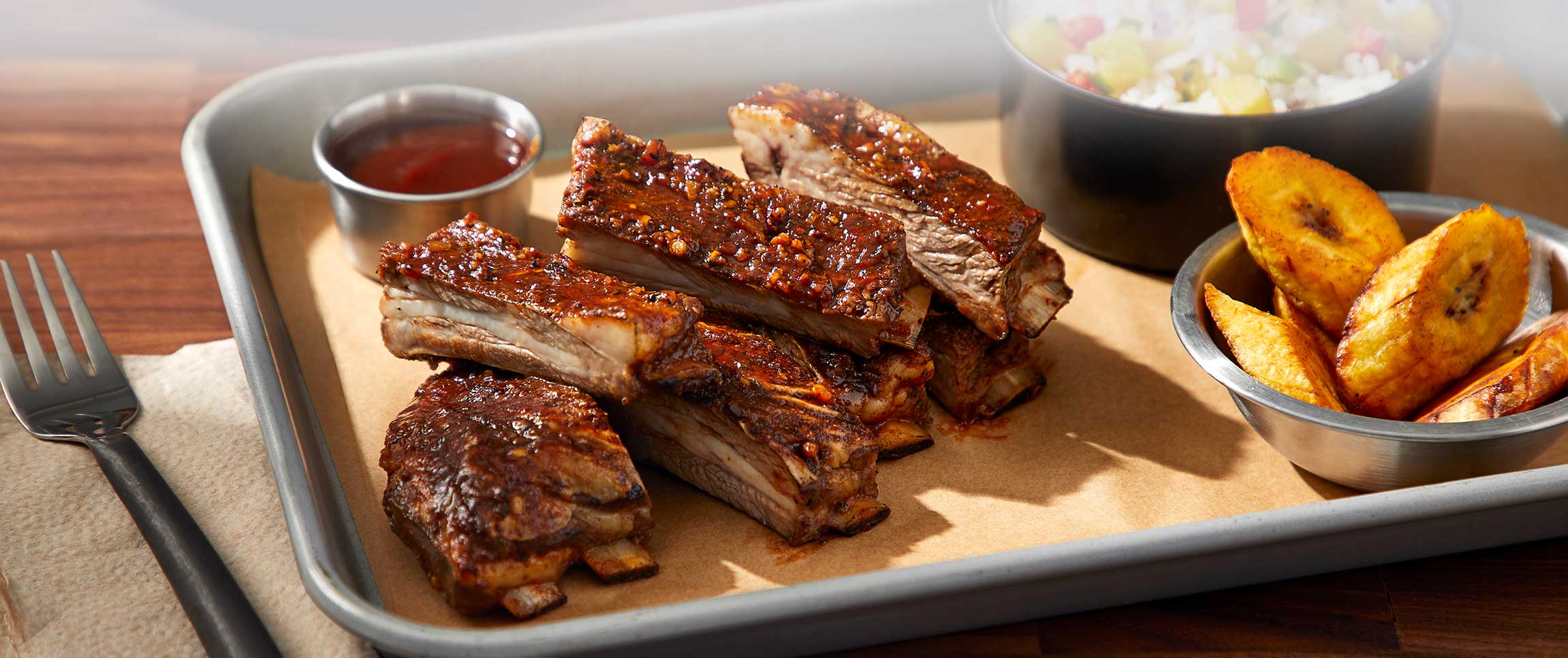 Jerk Spiced Lamb Denver Ribs
