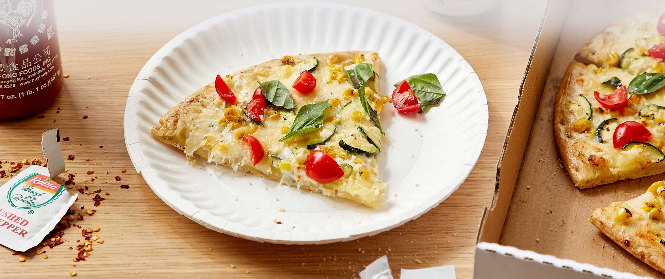 Summer Vegetable Pizza with Basil 