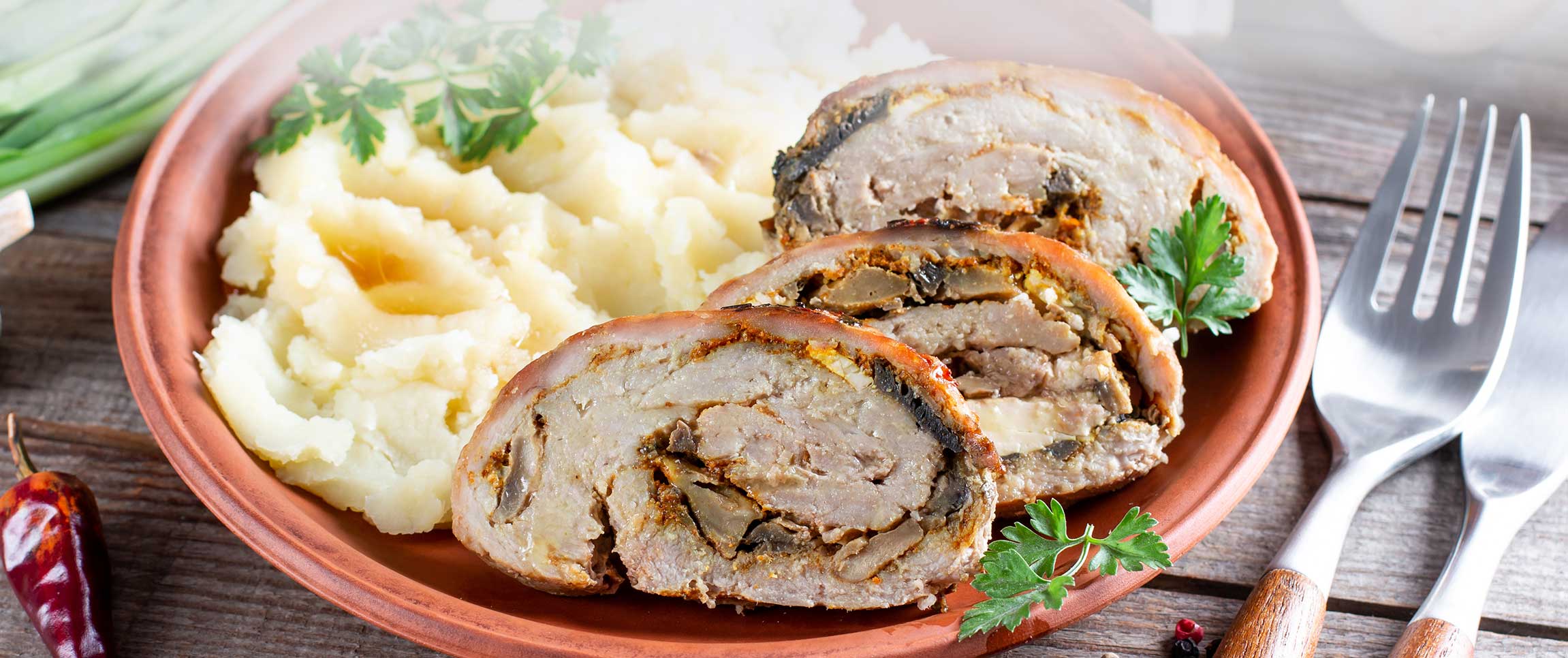 Veal Loin Chops Stuffed with Wild Mushrooms