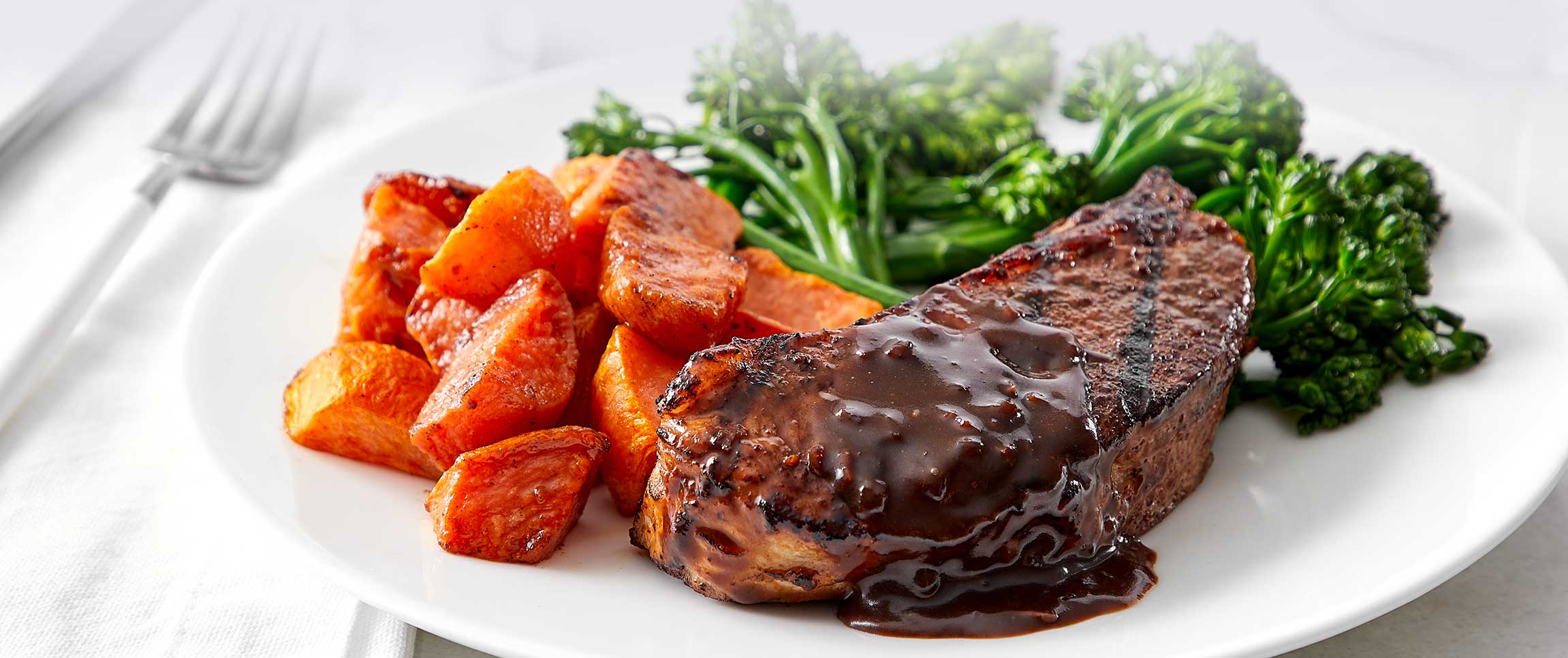 Veil Strip Steaks with Stout Glaze