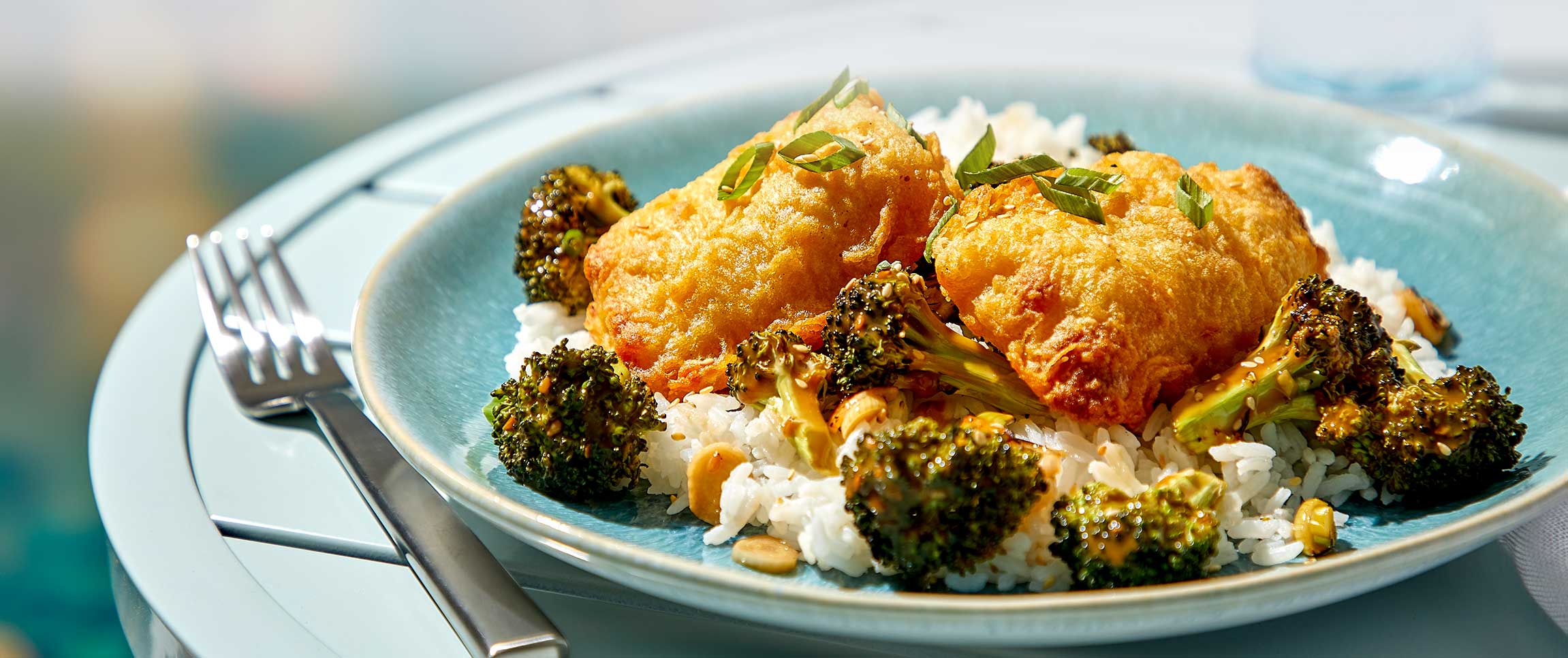 Empire’s Treasure® Beer Battered Cod with Sesame Ginger Broccoli
