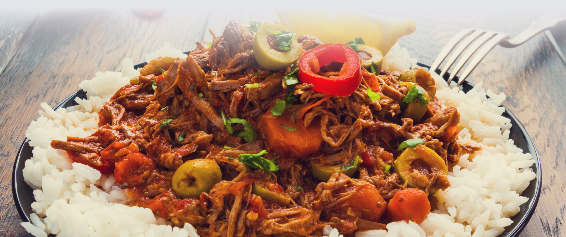 Mexican Pulled Pork Atop White Rice