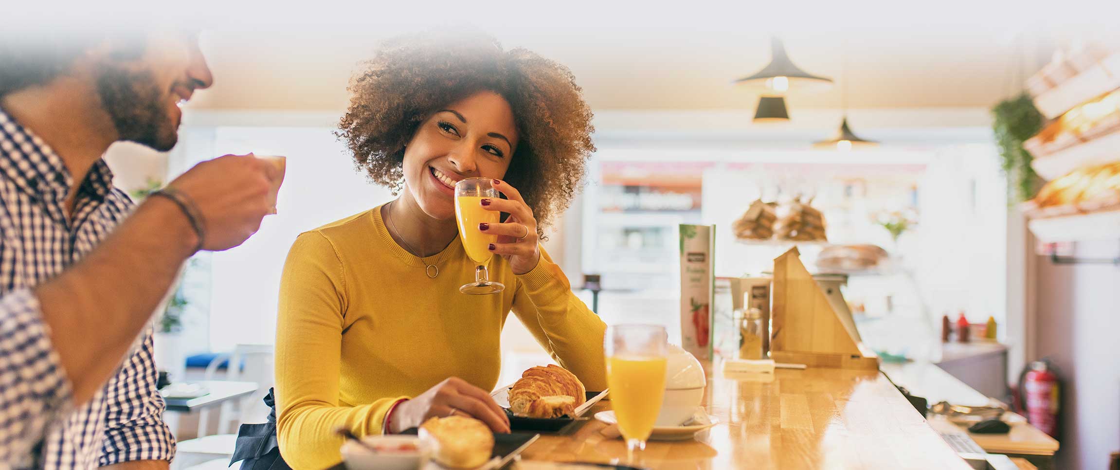 Young Couple Eating Breakfast