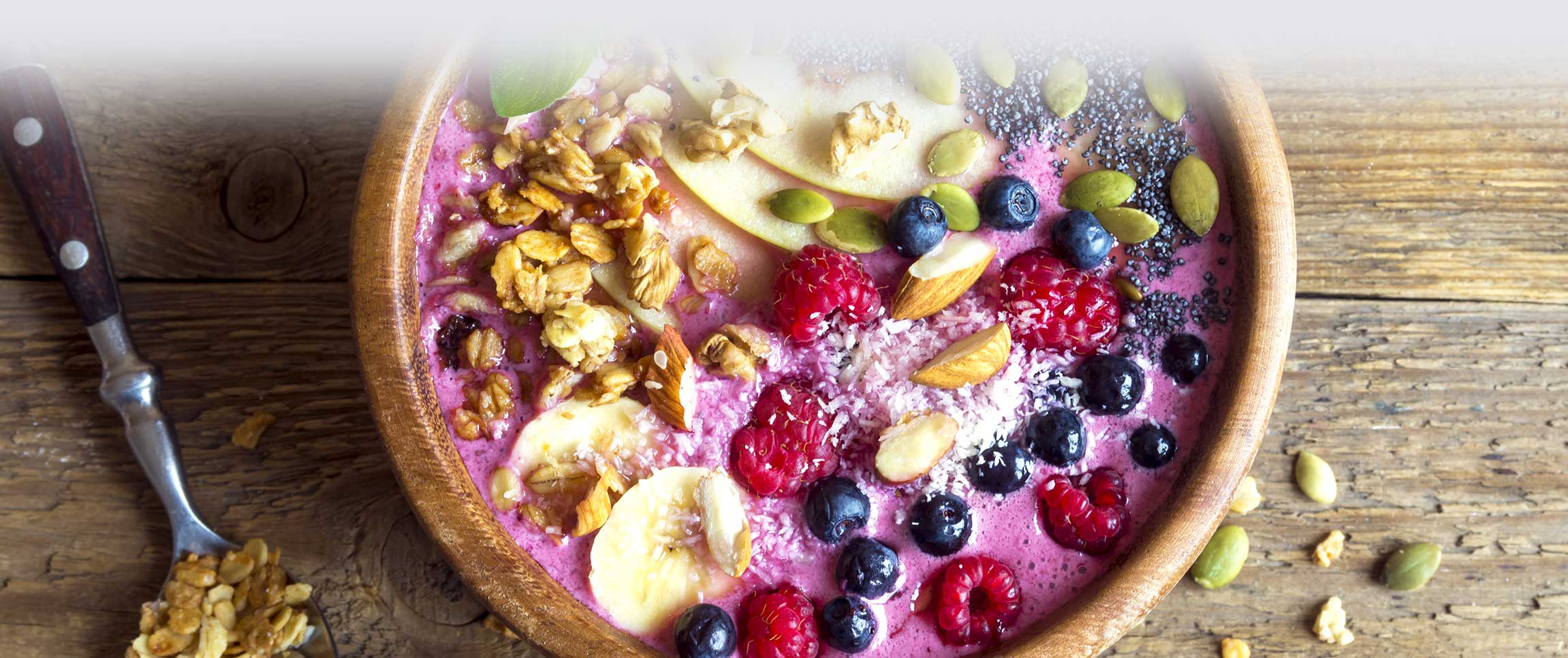 Fresh Acai Bowl with Granola and Fruit