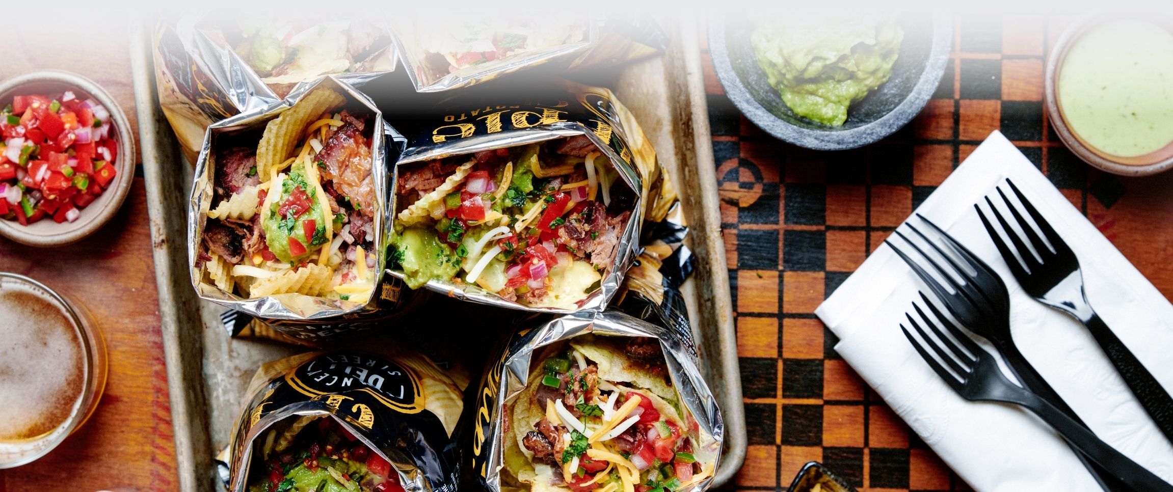 Text-ure Chain article image featuring walking nachos