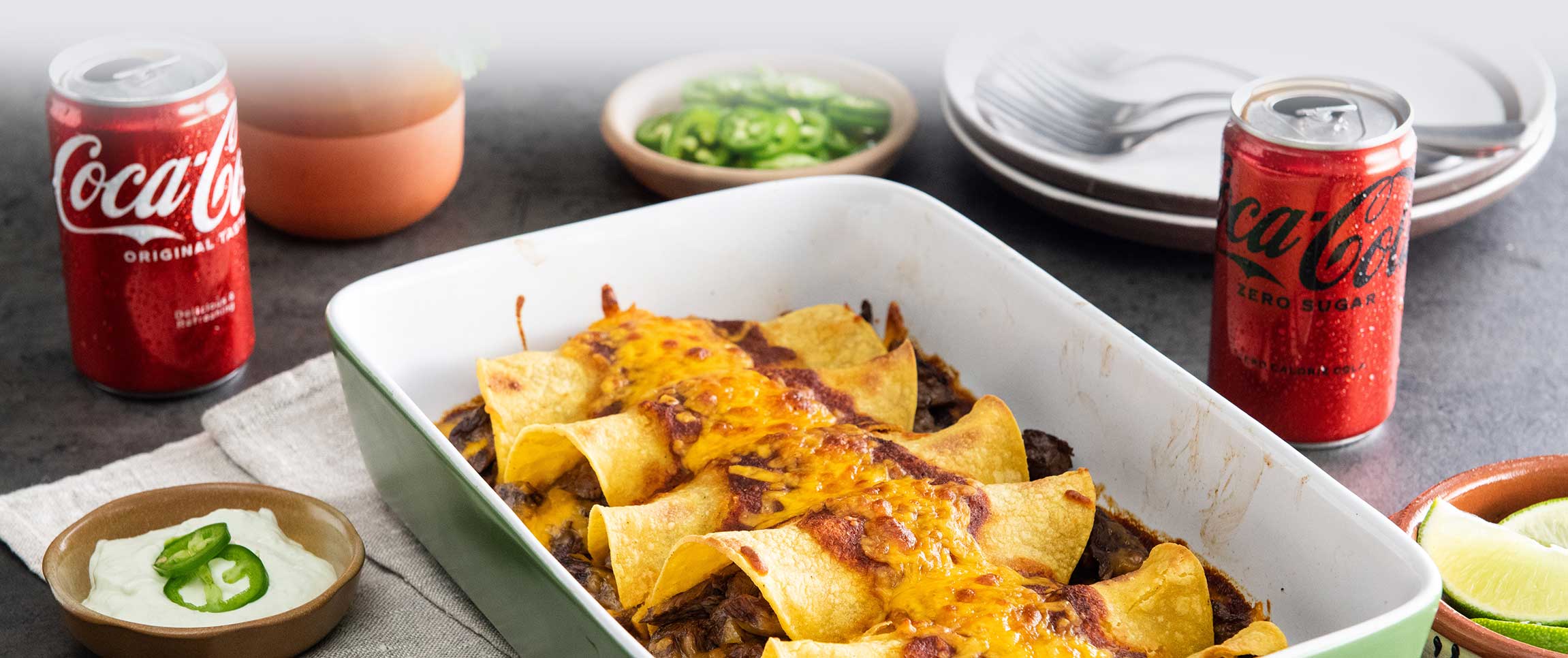Cheesesteak Enchiladas with Jalapeno Sour Cream