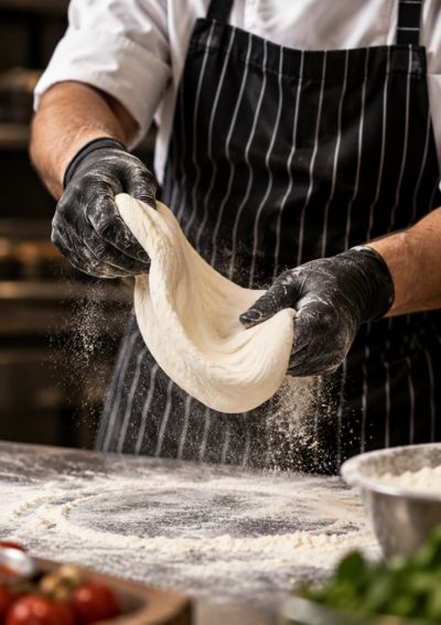 Chef Working with Pizza Dough