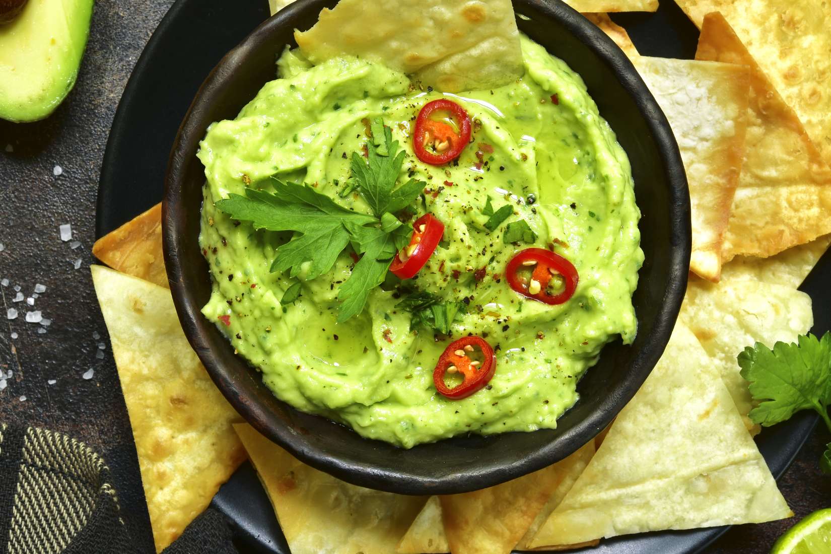 Guacamole and chips