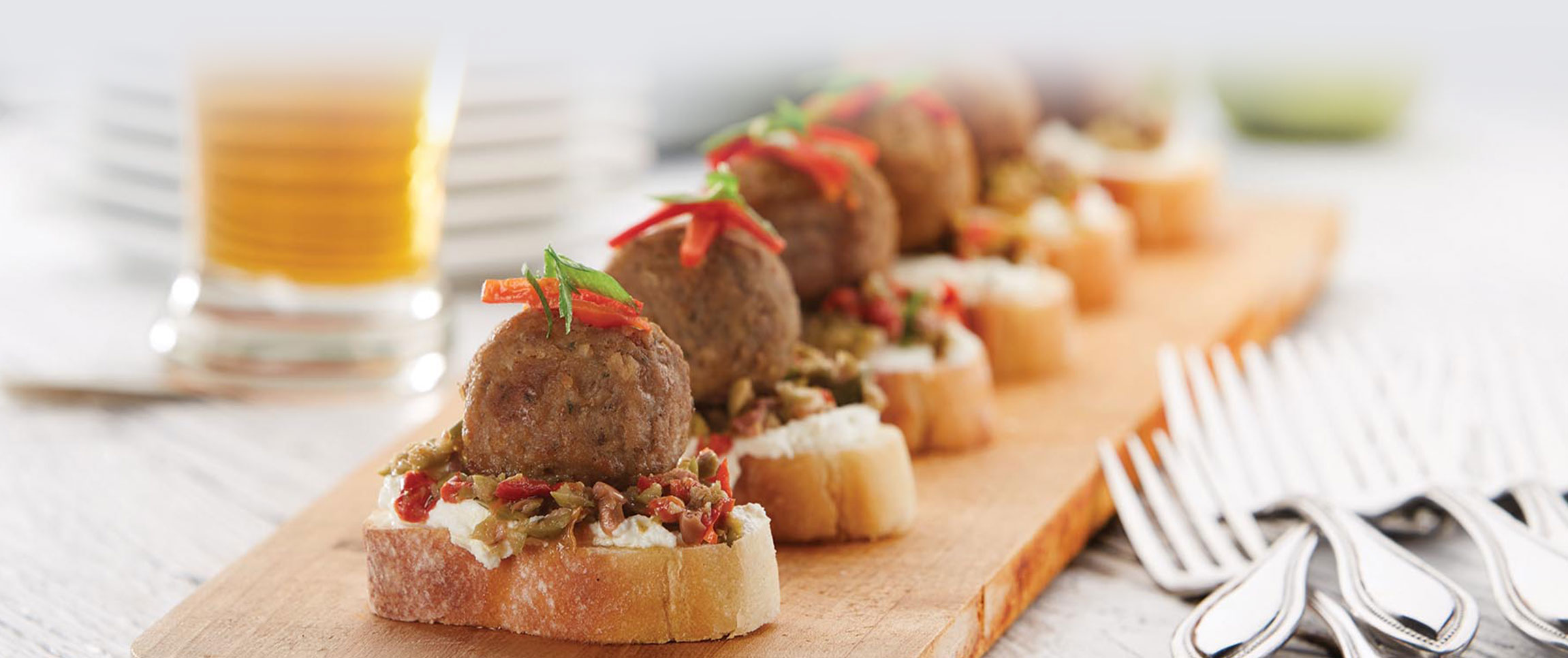 Meatball Olive Tapenade Crostini