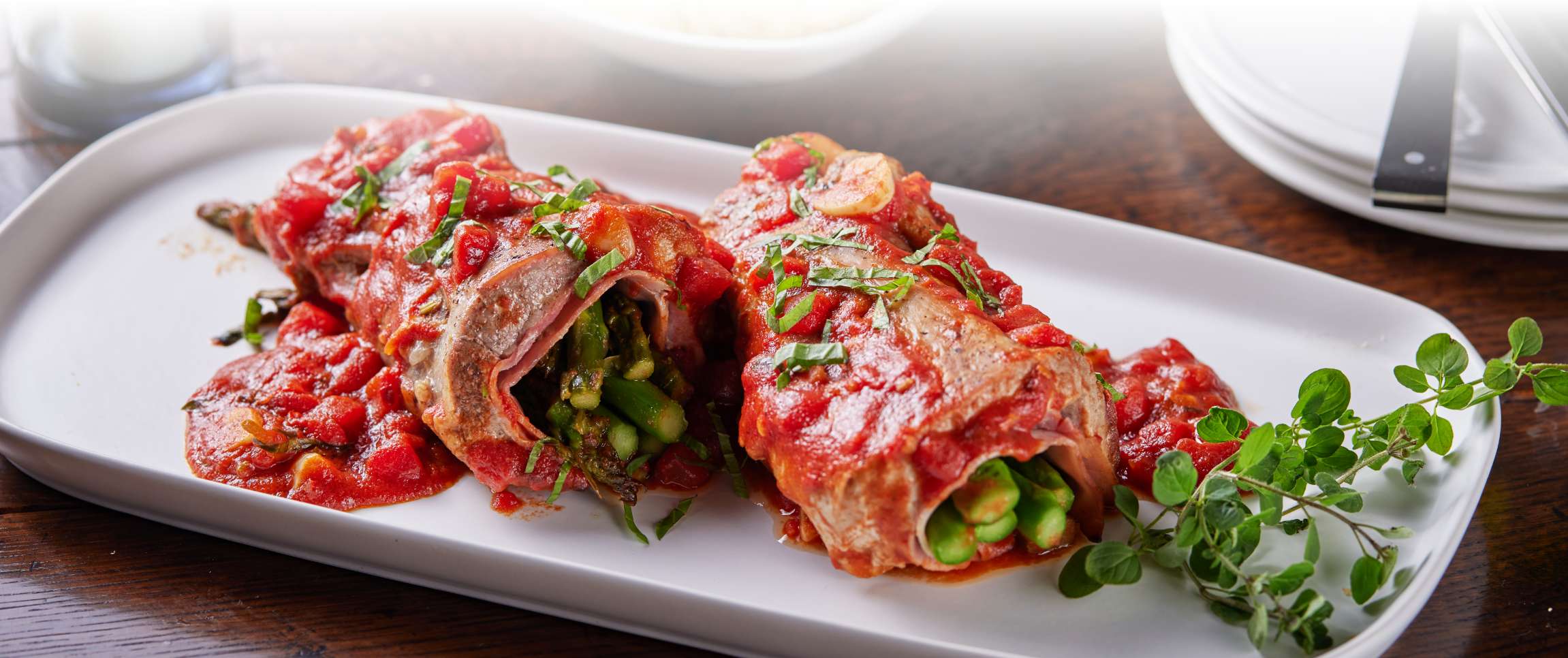 Pork Tenderloin Braciole with Asparagus