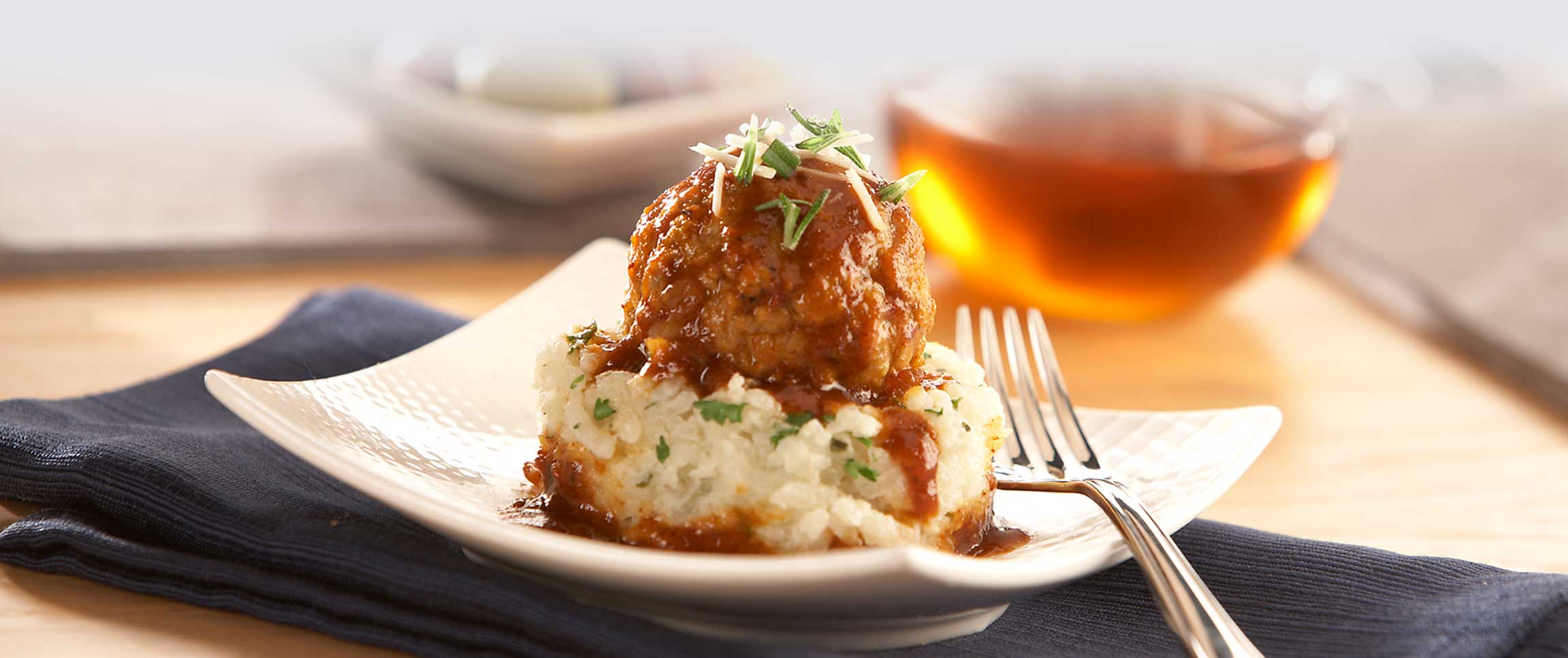 Roma Gourmet Beef & Pork Meatballs with Risotto 