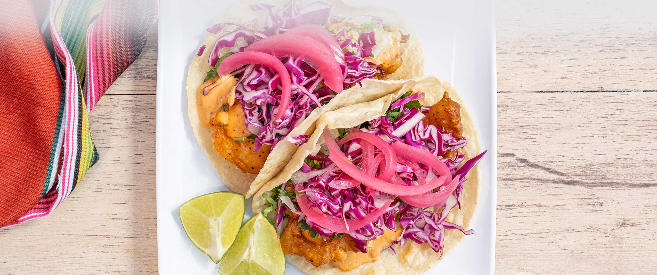 Fish Tacos with Pickled Onions