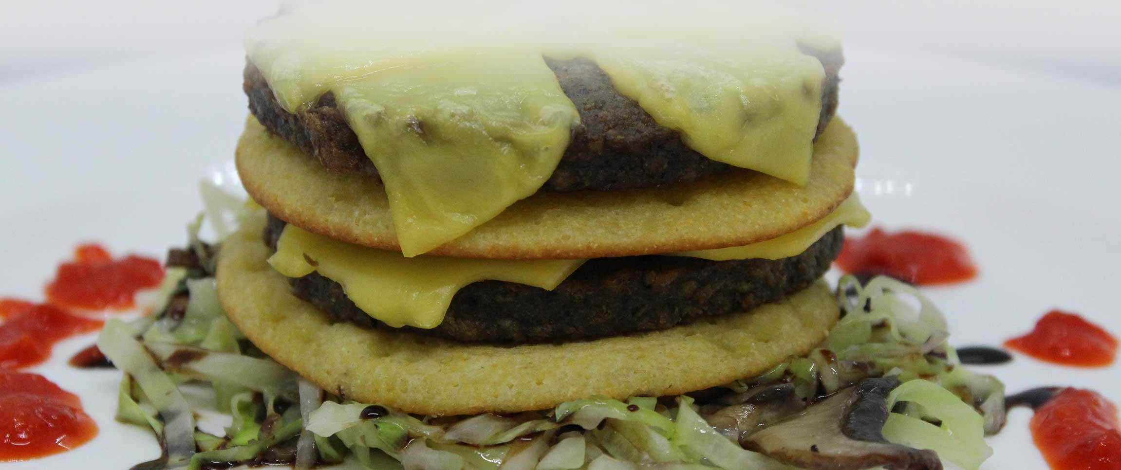 Green Origin Breakfast Patty and Corn Cake Stack