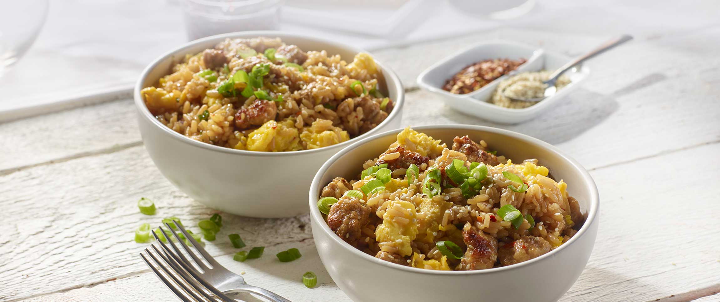 Breakfast Fried Rice with Italian Sausage