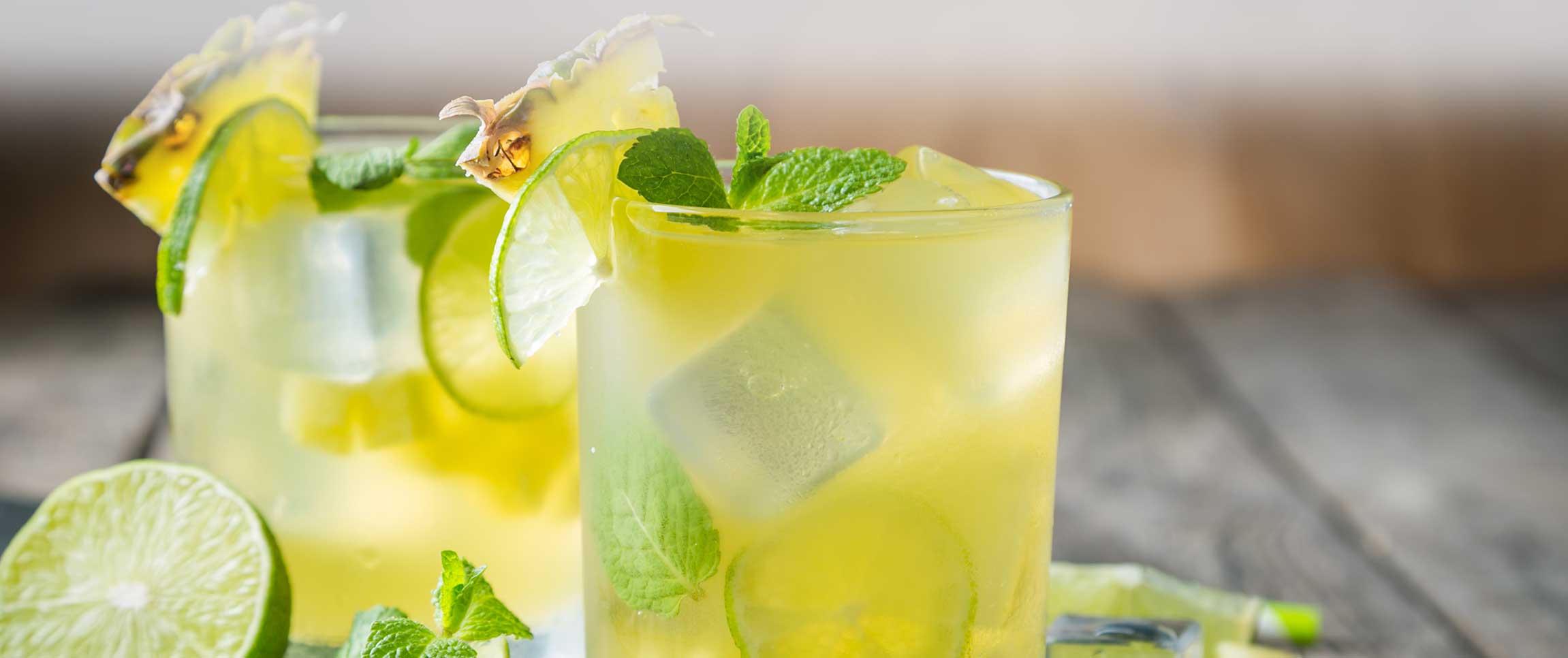 Pineapple and lime juice shaken with tequila