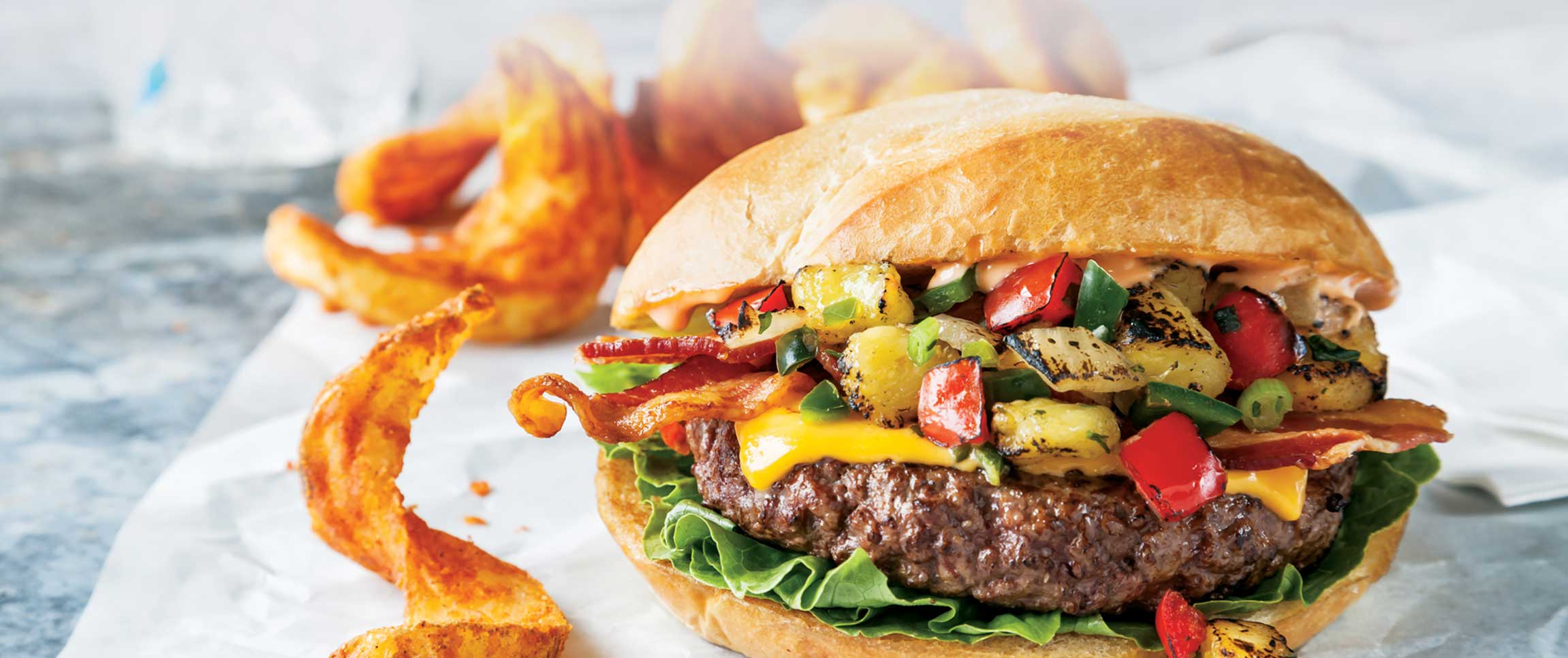 Pineapple Bacon Cheese Burger