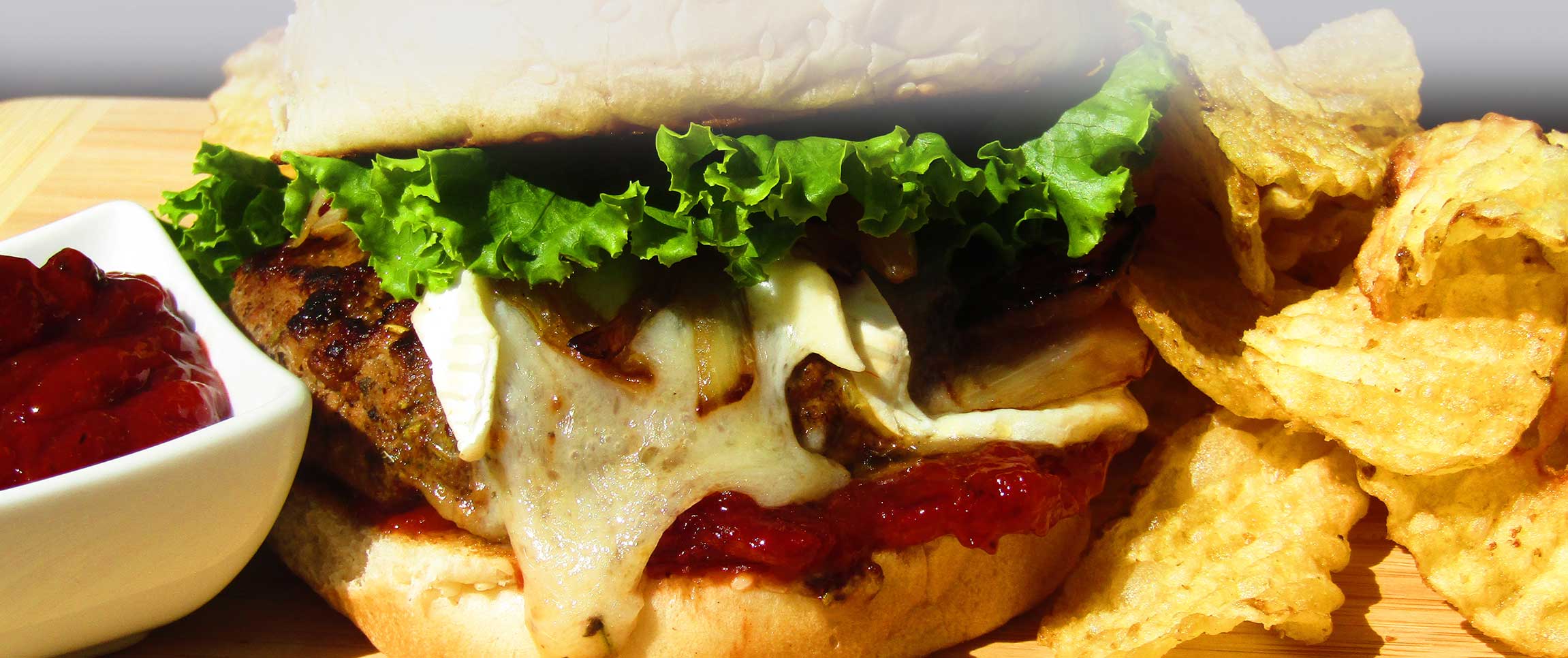 Turkey Brie Burgers with Spiced Cranberry Ketchup