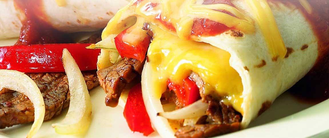 Beef and Cheese Fajita Melt Burrito