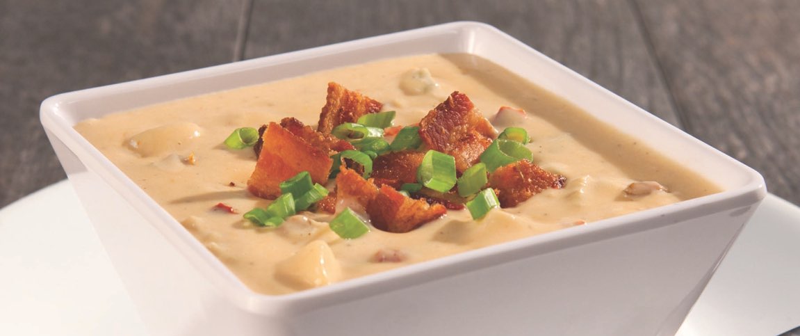 Beer Cheese Soup with Bacon Garnish