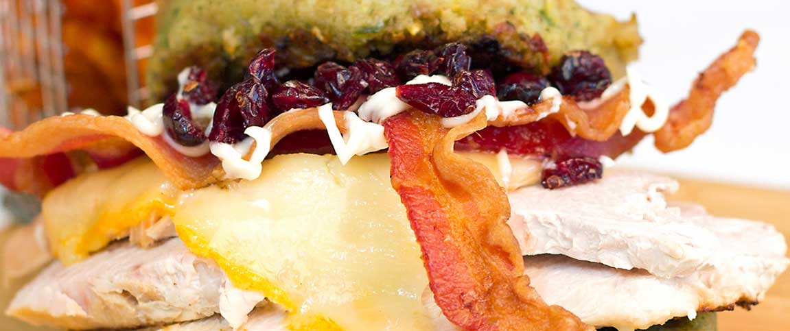 Turkey Burger on a Stuffing Bun