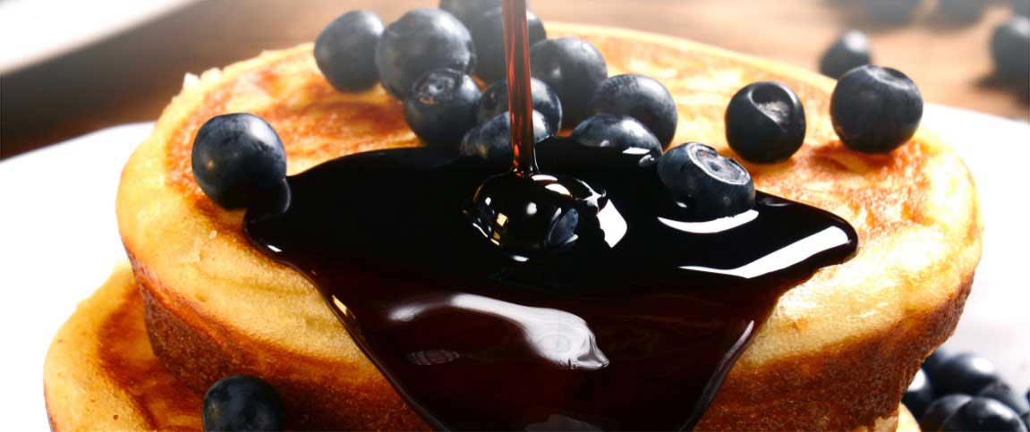 Pancake Stack Topped with Blueberry Syrup