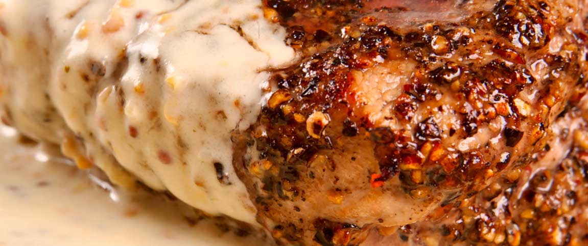 Brandy Peppercorn Sauce on Meat