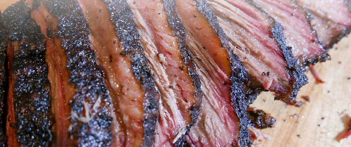 Sliced Slow Smoked Beef Brisket