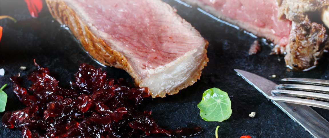 Beef Tenderloin with Red Onion Marmalade 