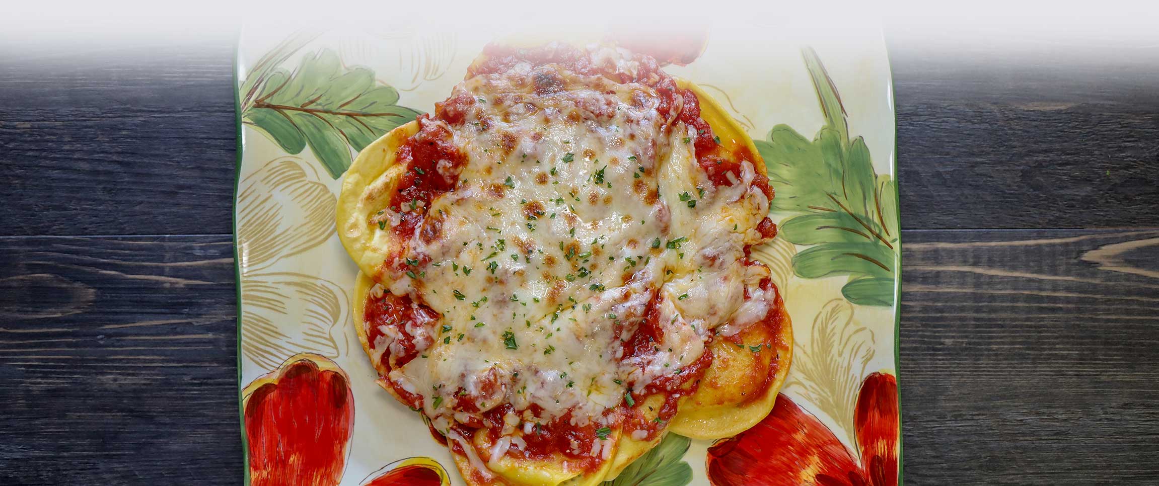 Baked Cheese Ravioli with Melted Bacio Cheese