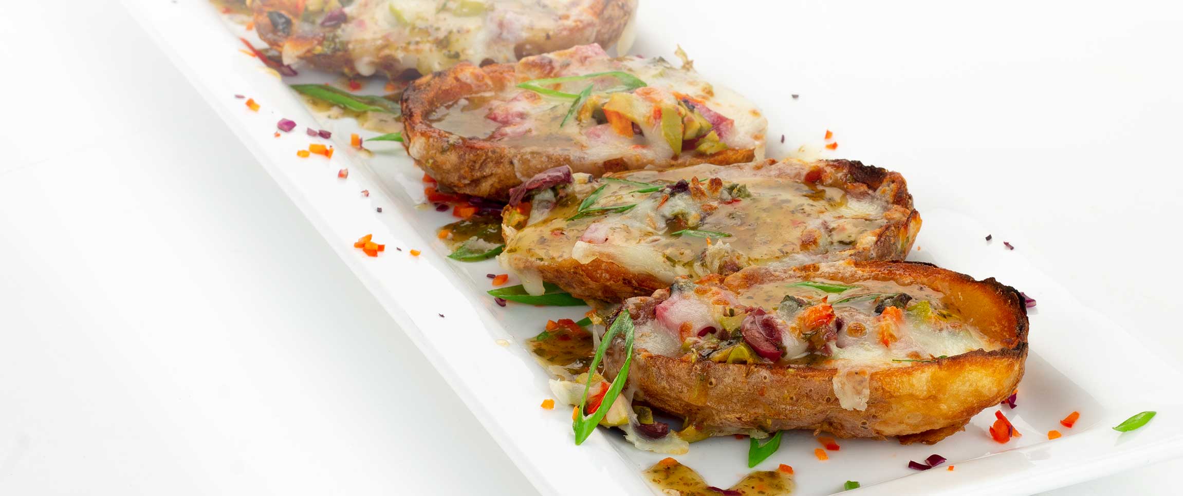 Salami and Provolone Potato Skins