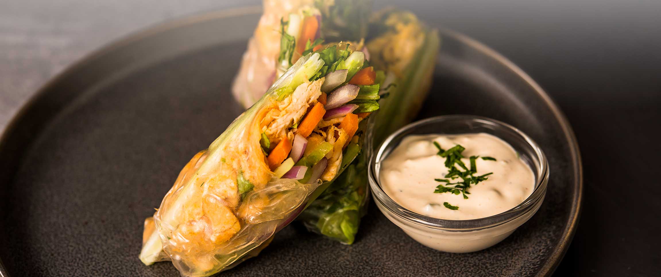 Blue Cheese Dip with Eggrolls