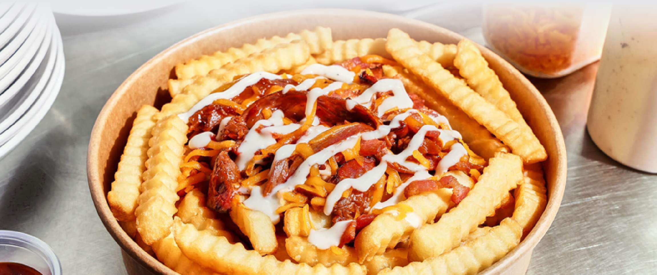 Honey BBQ Brisket and Bacon Fries