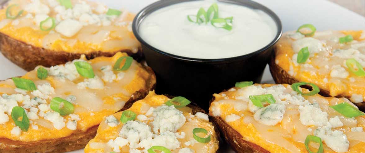 Buffalo Chicken Stuffed Skins