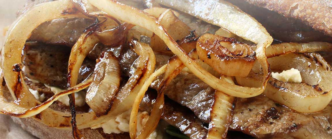 Prime Rib Sandwich with Caramelized Onions