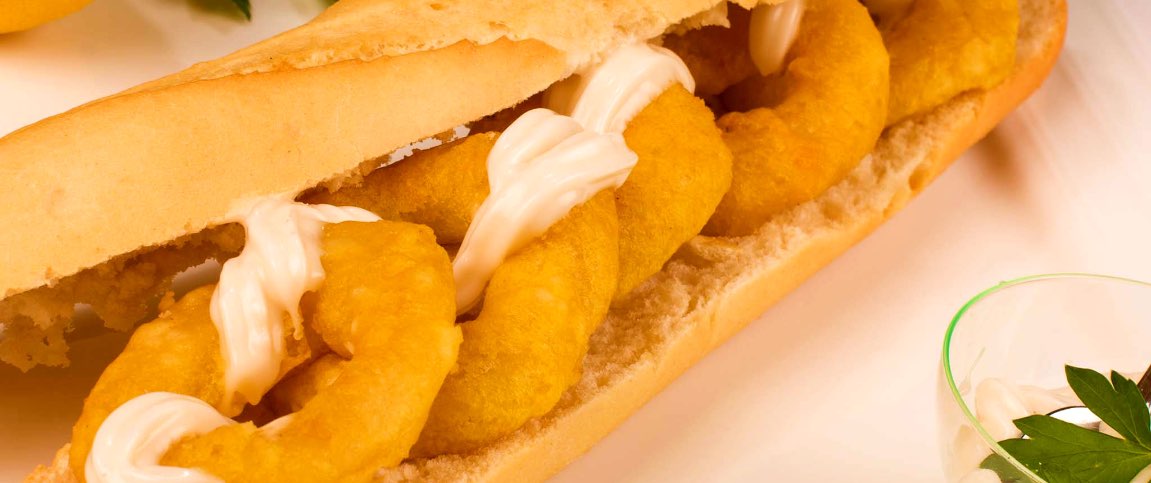 Calamari Po Boy with Caviar