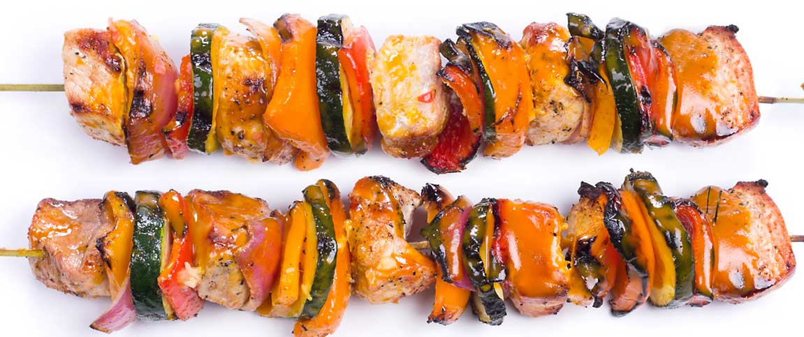 Pork and Vegetables Kabobs