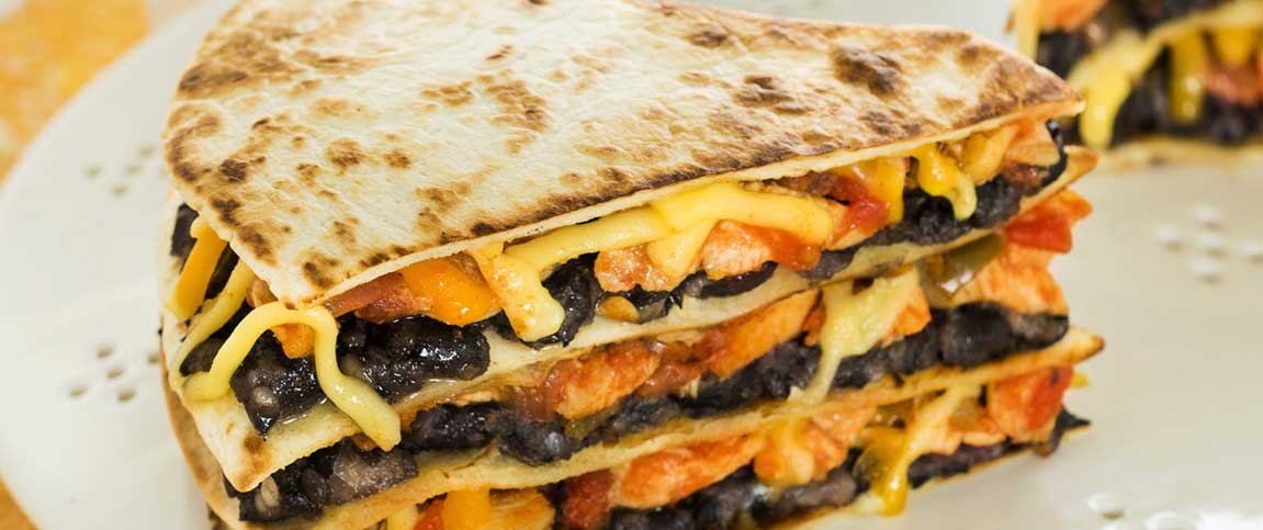 Chicken and Black Bean Tortilla Stack