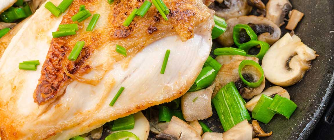 Jerk Chicken with Wild Mushroom Au Jus