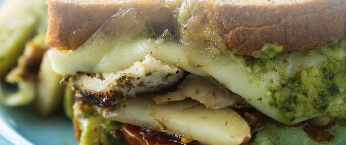 Chicken, Cheese, and Pesto Sandwich