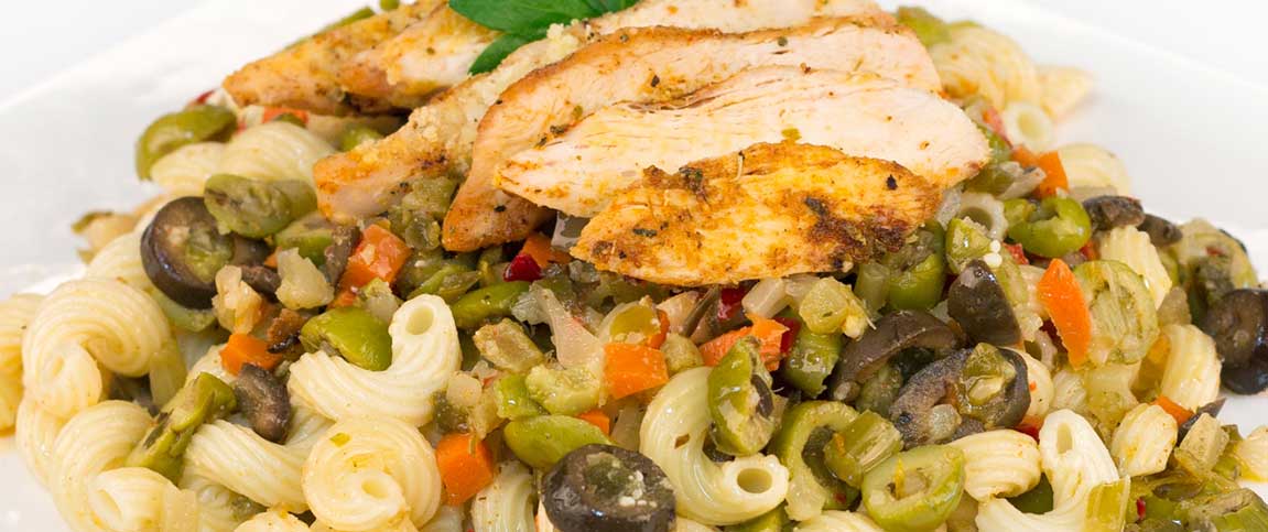 Chicken Mufaletta Pasta Salad
